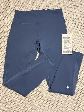 lululemon washed denim Wunder train mesh panel hr tight 25” size 8